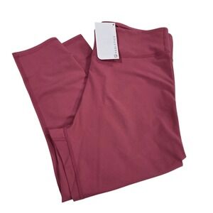 NWT Fabletics Ankle Leggings Women Burgundy 2X Salar Capri Powerflex Compression